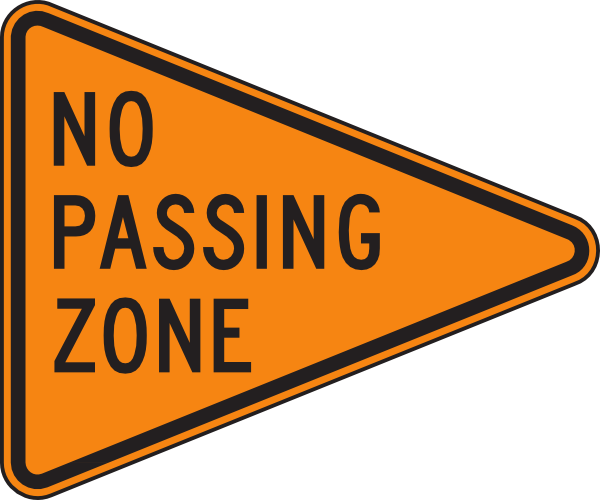 No Passing Zone Clip Art - No Passing Zone Sign (600x500)