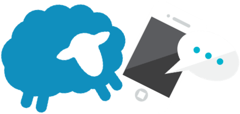 Uno The Sheep With A Cell Phone Format - Flocknote (500x300)