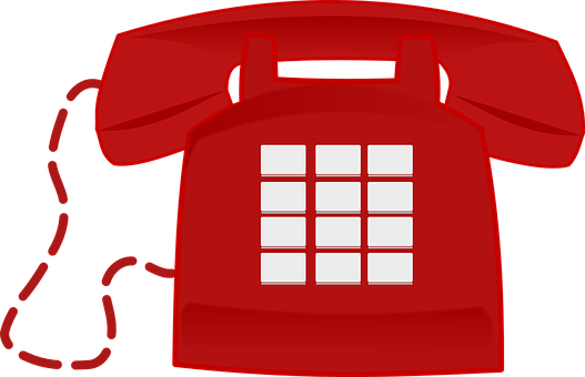 Phone Red Telephone Dialing Old Call Commu - Telephone Clipart Png (527x340)