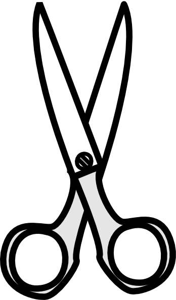 Black & White Scissors Clip Art At Clker - Scissors Black And White (348x594)