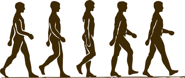 Group Walking Clipart - Silueta Humana Caminando (600x254)