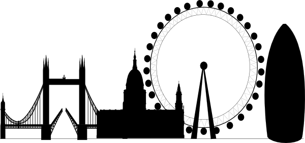 London Skyline Clipart Clip Art - Cursor Click Png (600x282)