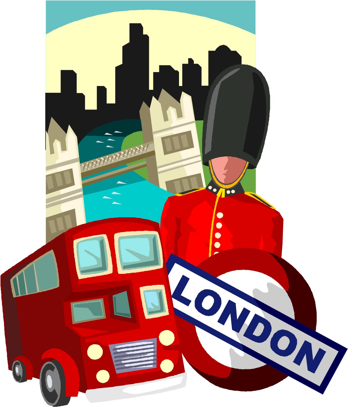 London Collage - Trip To London Clipart (1195x1413)