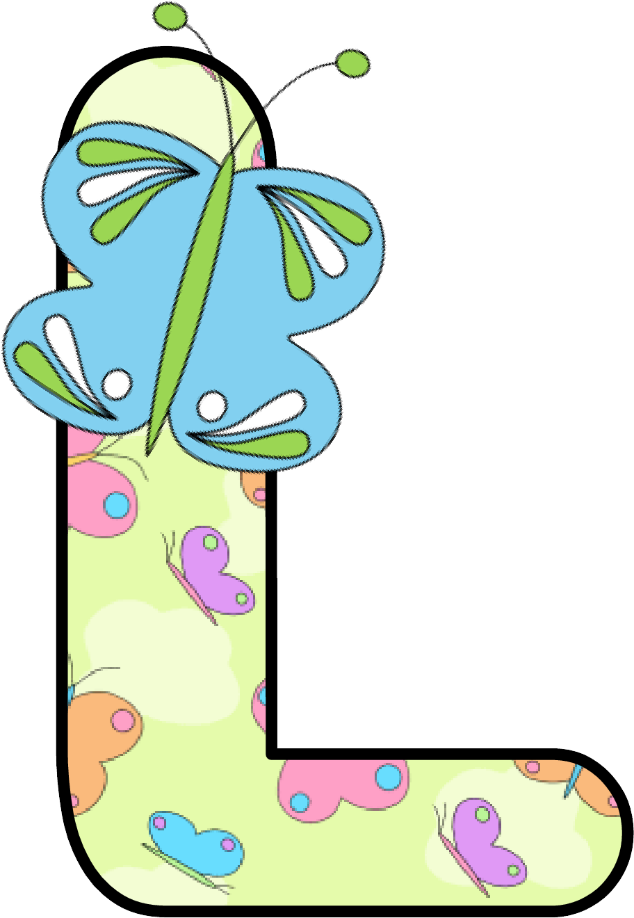 Ch B *✿* Alfabeto Mariposas De Kid Sparkz - Letras Alfabeticas Grandes Personalizadas De Borboletas (965x1372)
