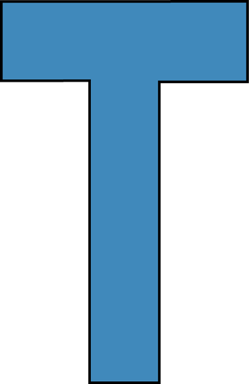 Blue Alphabet Letter T Clip Art - Big Capital Alphabet Letters T (356x550)