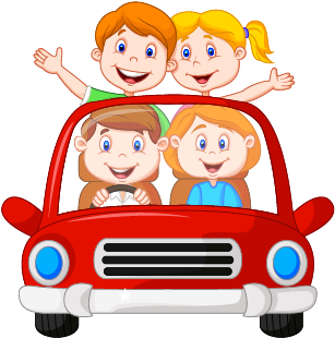 Alphabet Objects Is An Ideal Game To Play On Longer - Road Trip Cartoon (409x389)