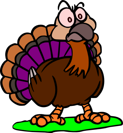 Thanksgiving Turkey Clip Art - Angry Cartoon Turkey (396x427)