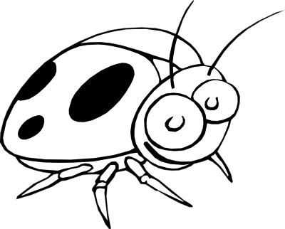 Books Coloring Thumbnail Size Happy Thanksgiving Clip - Ladybug Cartoon Black And White (400x322)