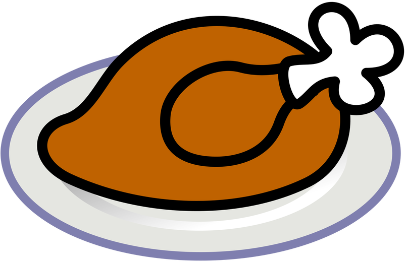 Family Turkey Dinner Clipart - Cooked Turkey Vector (801x800)