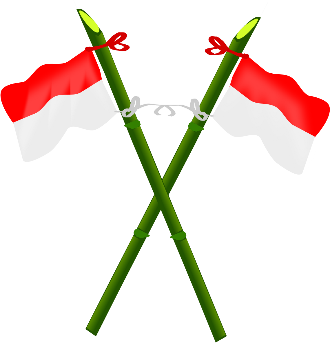Bamboo And Indonesian Flag-2 Png Clip Arts - Indonesian Flag Clip Art (1176x1200)