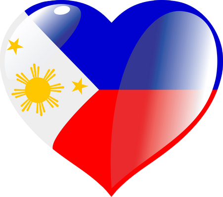 May God Bless The Philippines Always - Philippine Flag Heart Shape (451x400)