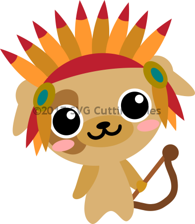 Indian Chief Puppy - Cartoon (393x450)