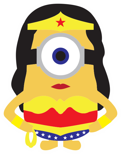 Minions L Dc Comics - Minion Wonder Woman (482x614)