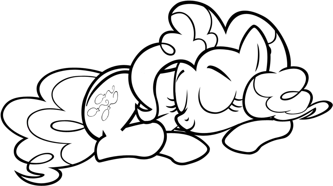 Sleepy Pinkie Pie Lineart By Ikillyou121 On Deviantart - Omalovánky Pinkie Pie (1191x670)