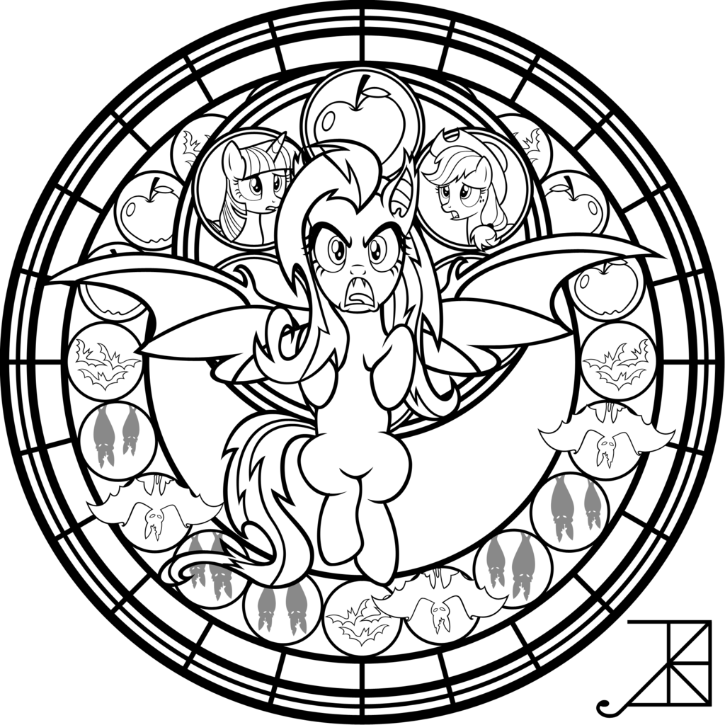 Stained Glass Pinkie Pie Better Line Art By Akili Amethyst - My Little Pony Stained Glass Coloring Pages (1024x1023)