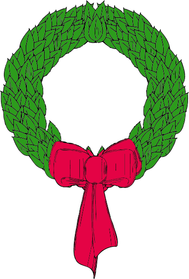 Free Christmas Wreath Clipart - Christmas Wreath Clip Art No Background (381x564)