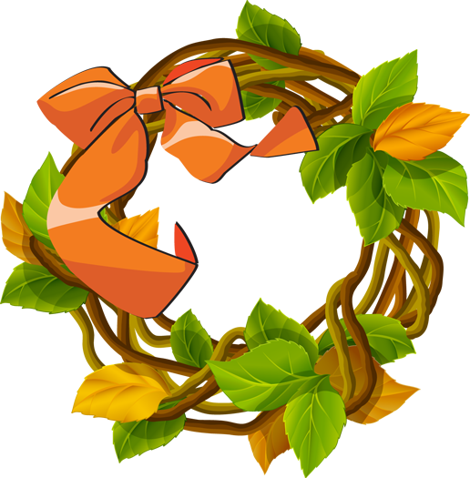 Fall Grapevine Wreath Clipart - Fall Wreaths Clip Art (516x525)