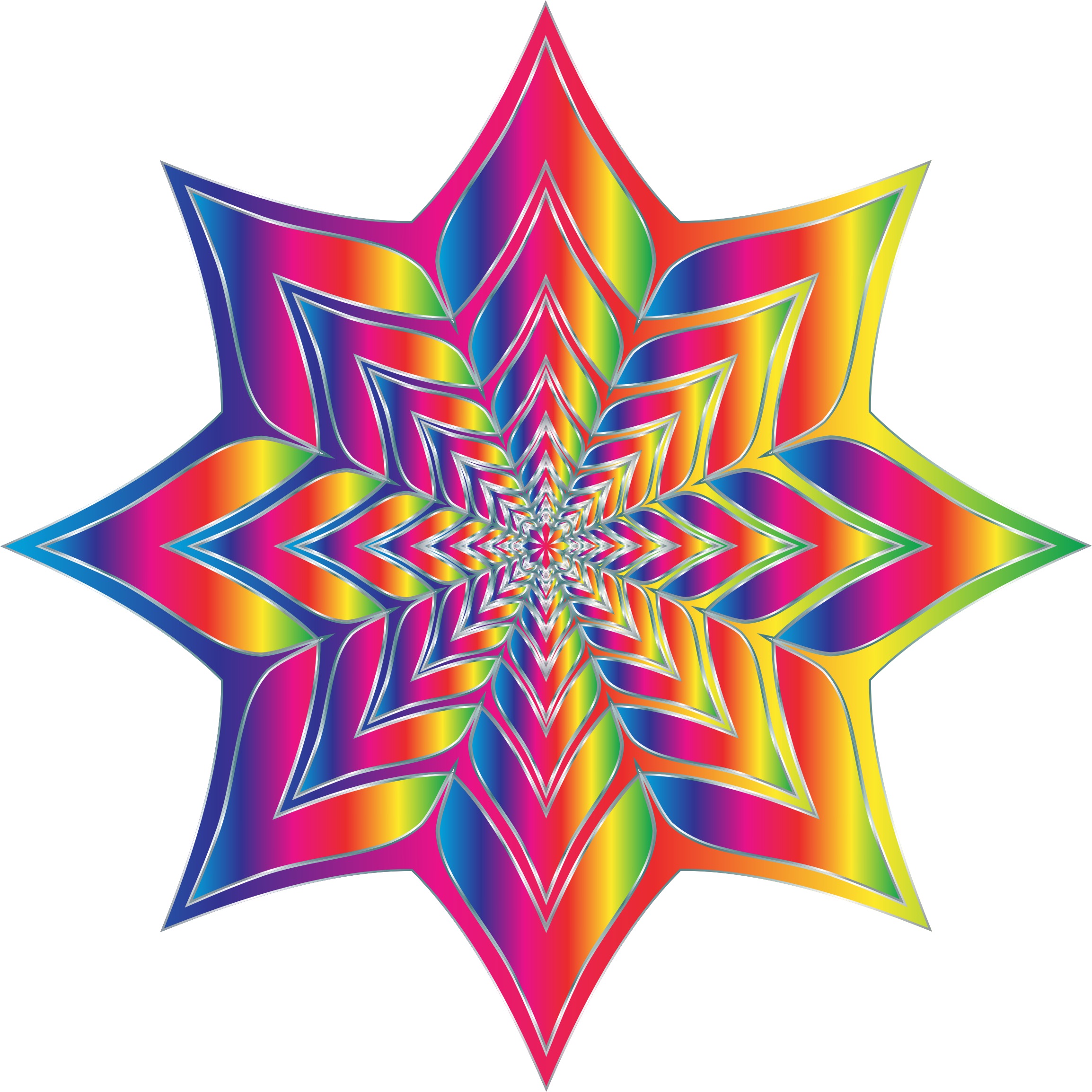 Color Flower Silhouette Clip Art - Clip Art (2308x2308)