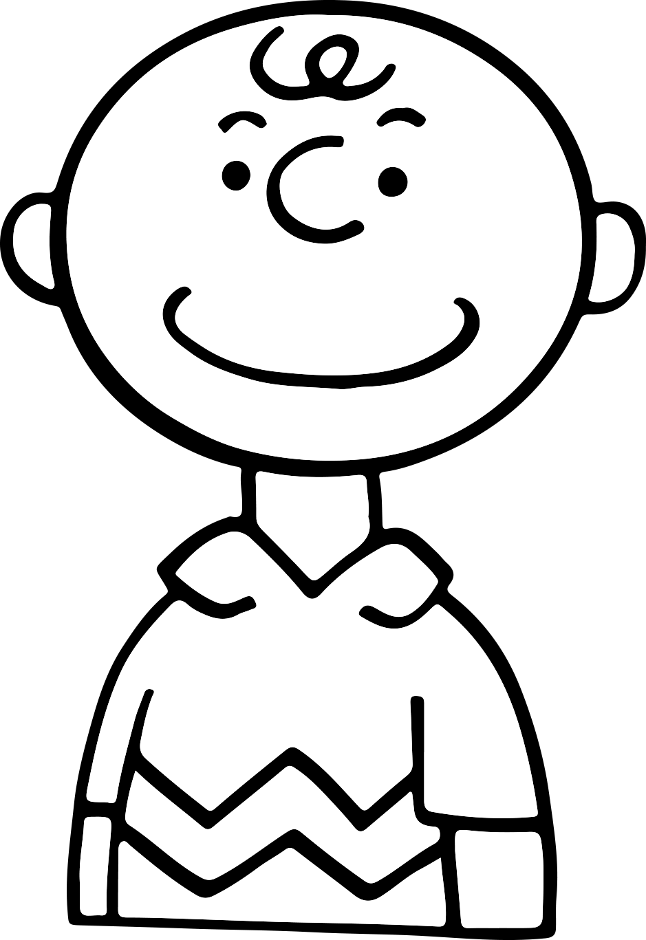 Draw A Straight Line Down That Is Close To His Body - Draw Charlie Brown (939x1367)