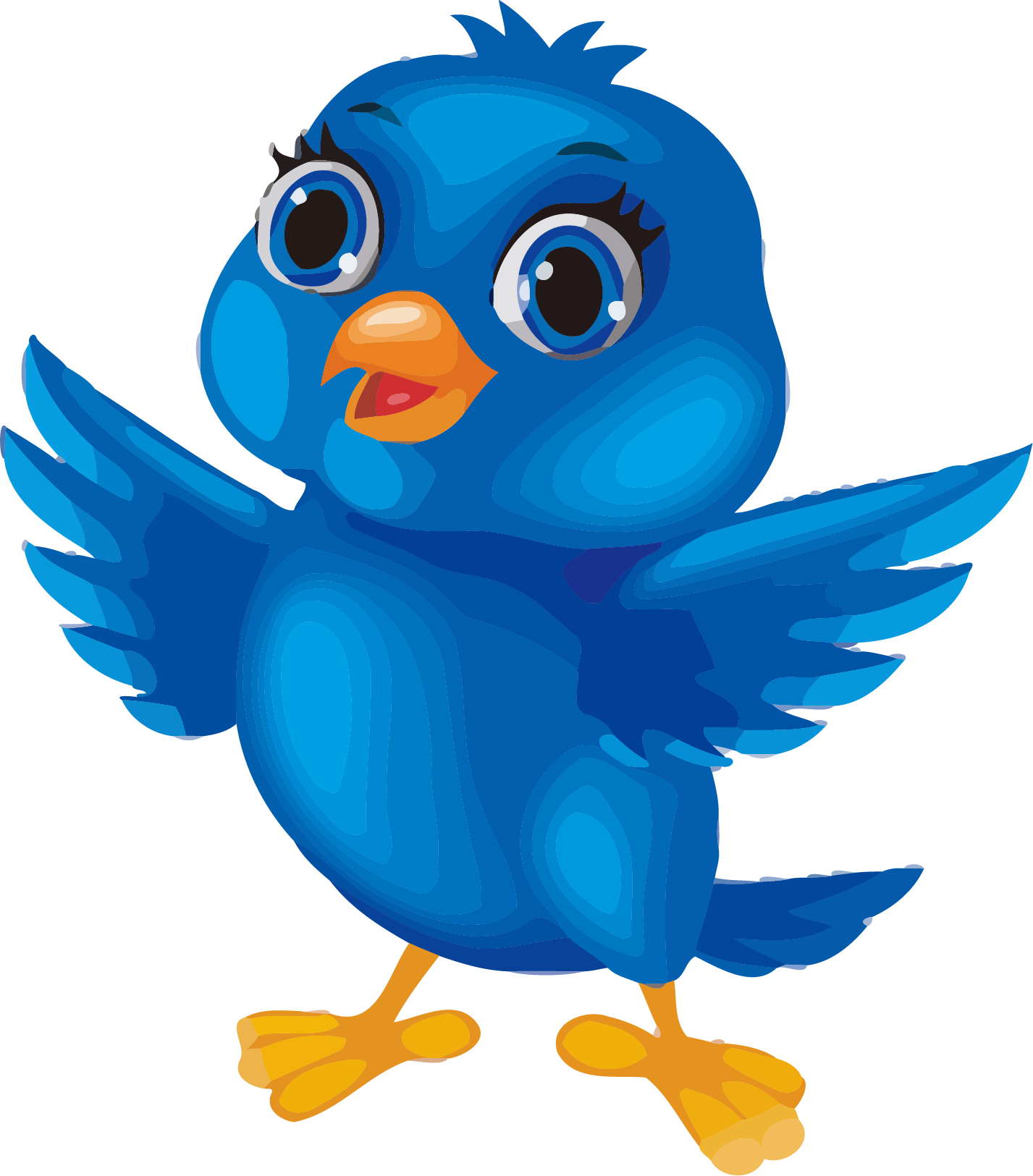 Blue Bird Image Cartoon Clipart Png - Baby Bird Clipart (1427x1625)