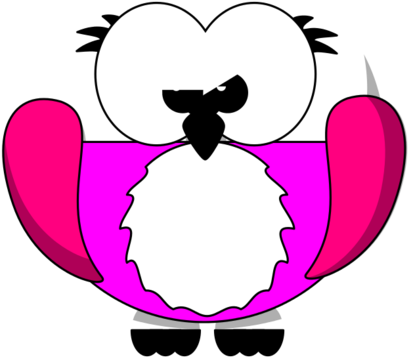 Pink Bird Cartoon Round Clip Art Vector Clip Art Online - Arthwick Store Owl Cartoon With Flower Circlet Earrings (700x525)