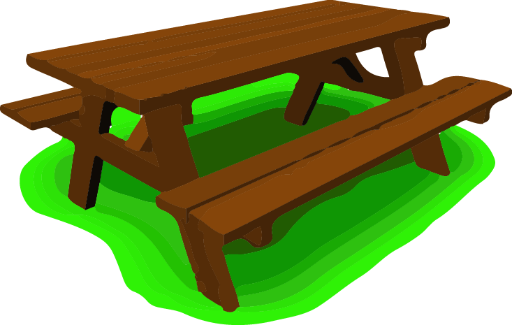 Picnic Area On Site - Picnic Table Top Clip Art (733x465)