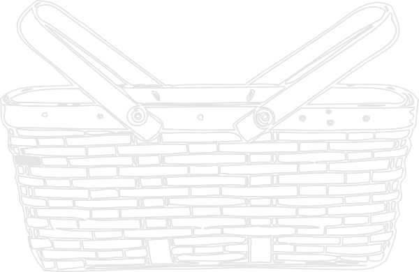 Picnic Basket Outline - White Picnic Basket Png (600x390)