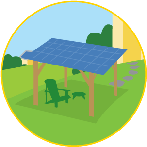 Solar Canopy Small Circle Graphic - Building (400x400)