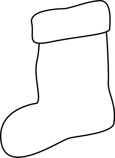 Black And White Stocking Clip Art Image Brilliant Christmas - White Christmas Stocking Png (400x550)
