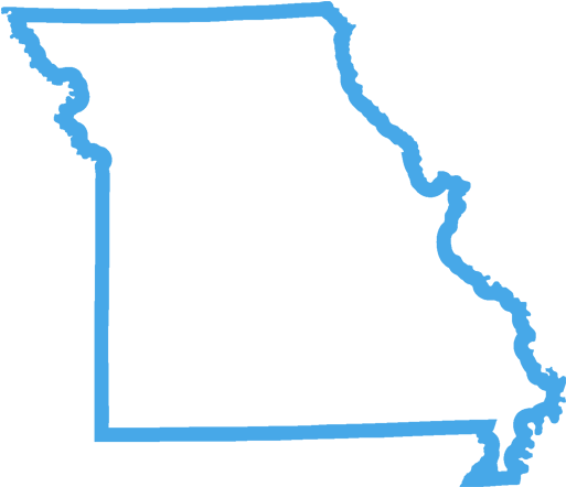 Missouri State Records - Outline Of Kansas And Missouri (512x512)