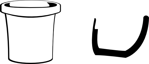 Clip Arts Related To - Buckets Black And White (600x258)