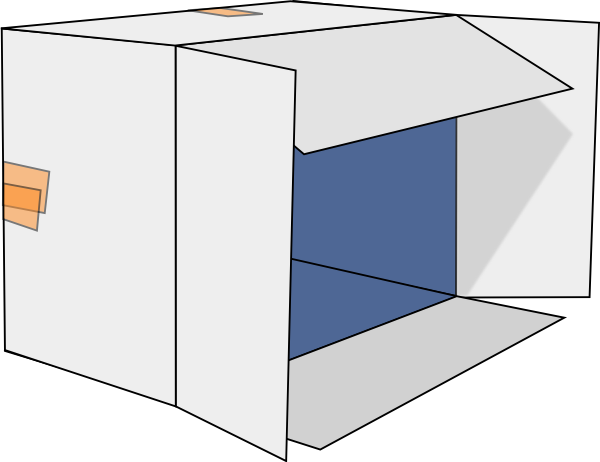 3d Box Fell On Its Side Clip Art At Clker - Box On Its Side (600x462)