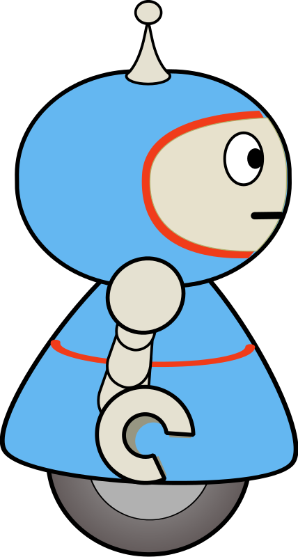 Side - Clipart - Cartoon Robot Side View (428x800)