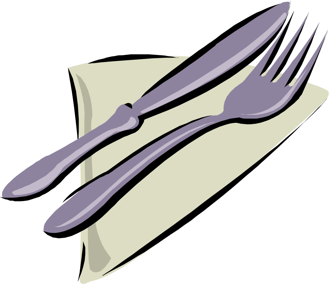 Napkin Table Knife Fork Clip Art - Transparent Napkin Clip Art (1114x962)