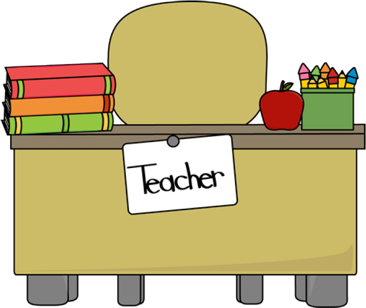 Classroom - Table - Clipart - Teacher Desk Clipart (728x604)