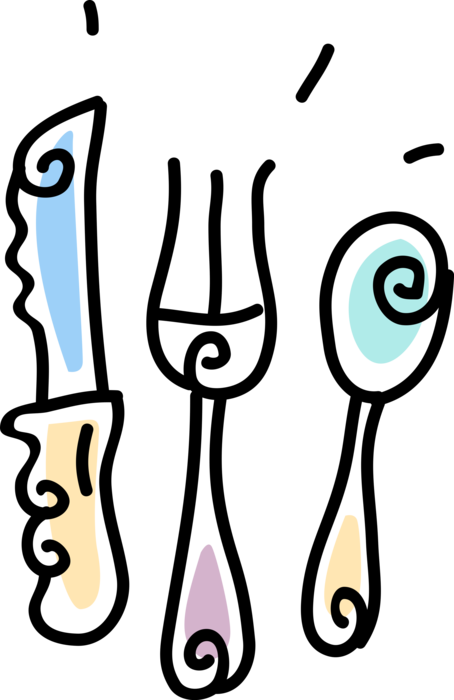 Vector Illustration Of Table Place Setting Tableware - Vector Illustration Of Table Place Setting Tableware (454x700)