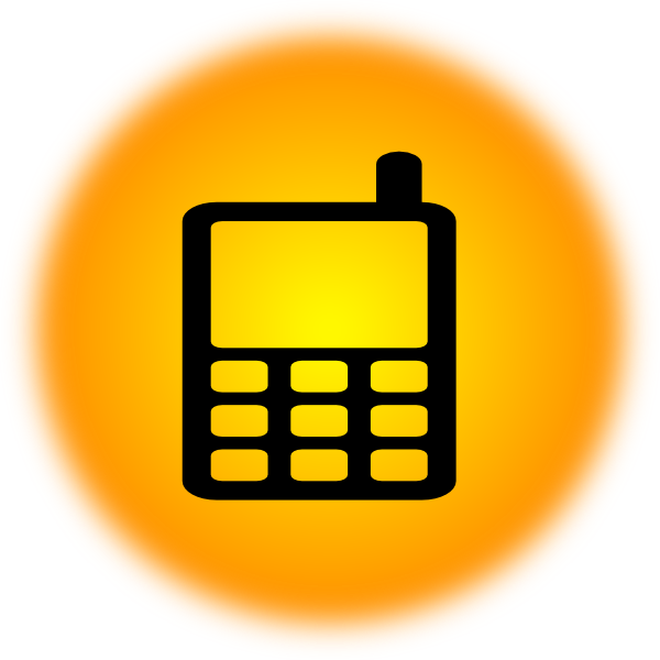 Orange Mobile Icon Clip Art - Clip Art (600x600)