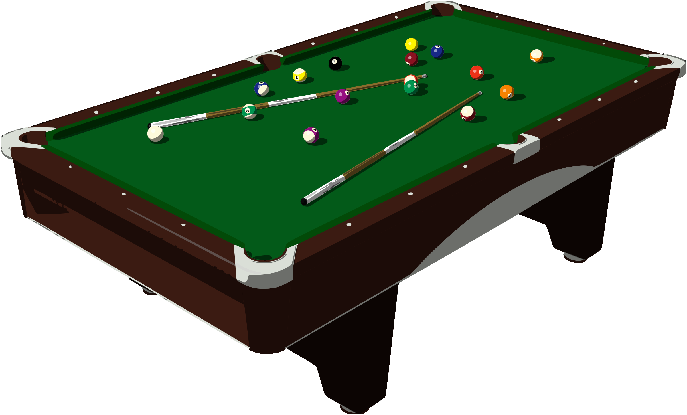 Pool Table Clipart - Cue Sports (2400x1450)