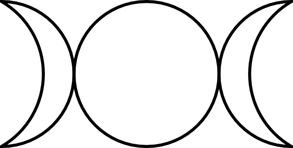 Free Vector Triple Goddess Clip Art - Triple Goddess Symbol (600x303)