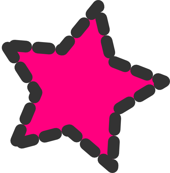 Pink Dotted Star Clip Art At Clker Com Vector Clip - Cute Stars Clip Art (588x600)