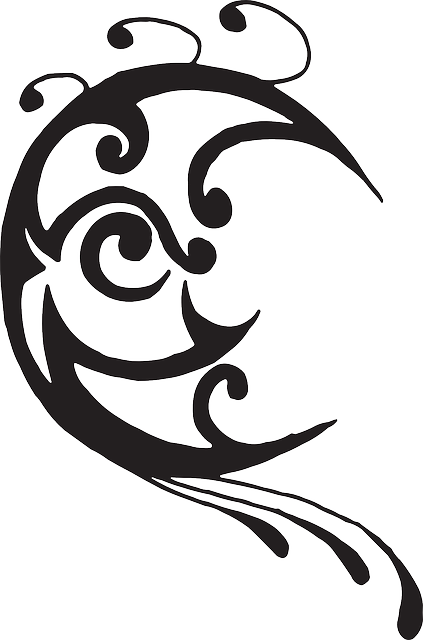 Swirl Stylized, Moon, Style, Art, Ivy, Swirls, Swirl - Stylized Moon (423x640)