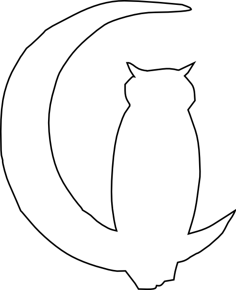 Owl On Moon Silhouette (486x595)