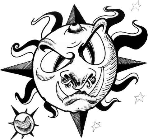 Moon Star Tattoos High Quality Photos And Flash Designs - Tattoo (500x462)