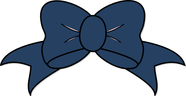Dark Blue Bow Clip Art At Clipart - Navy Blue Bow Clipart (600x311)