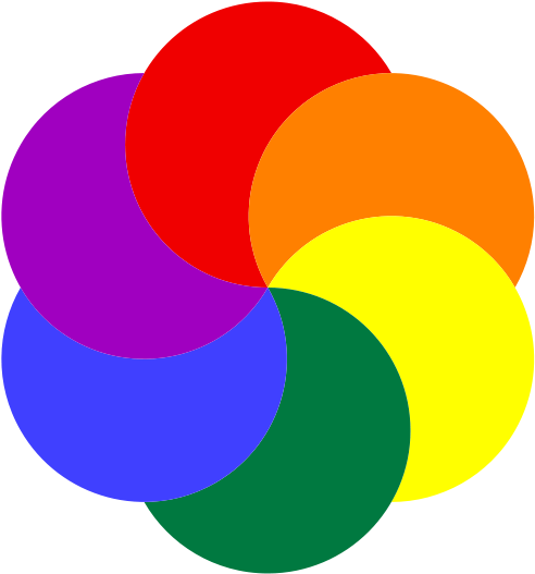 Rainbow Partial Moons Png Images - Color Clipart (600x600)