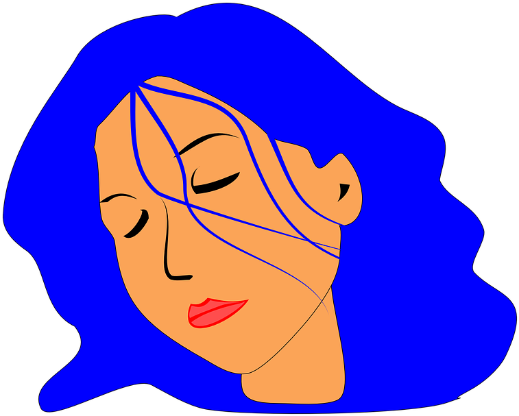 Girl With Blue Hair Clipart (942x750)