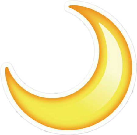 Emoji Stickers Tumblr Cute Moon Yellow - Half Moon Emoji Png (450x446)