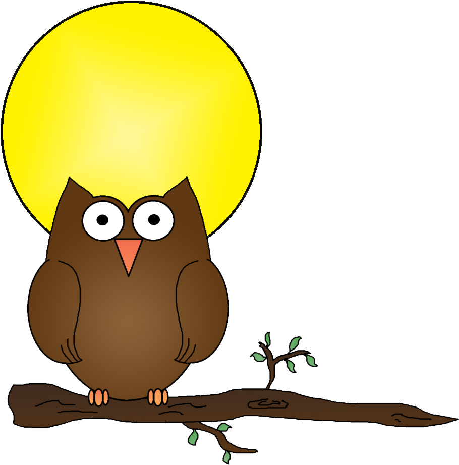 Download The Files Here - Owl Moon Clipart (955x941)