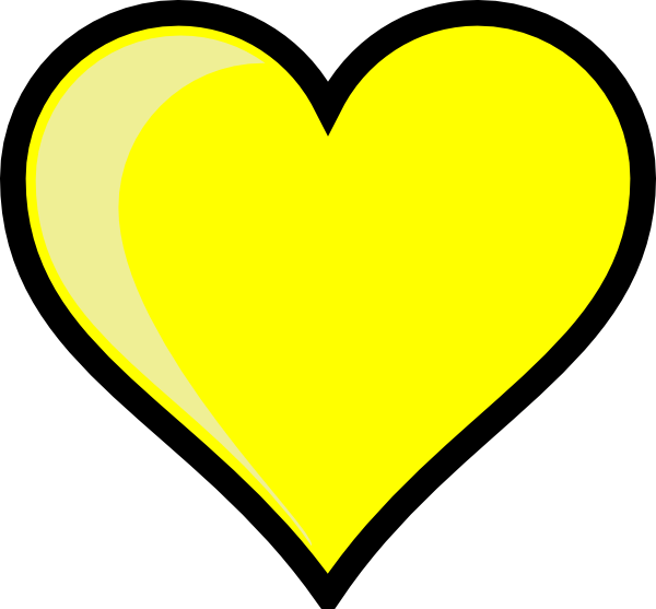 Yellow Heart Clip Art At Clker - Yellow Heart (600x557)