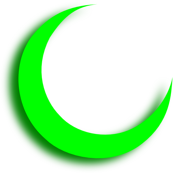 Green Crescent Moon Png (600x599)